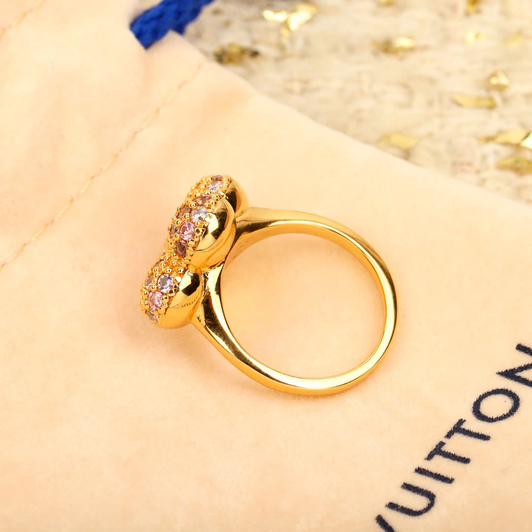 Louis Vuitton Gold Ring with Diamonds